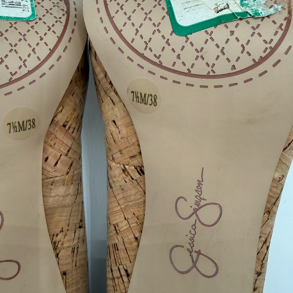Jessica Simpson Analista Natural Cork Platform Heels Sophisticated Classic Pumps - Picture 9 of 16